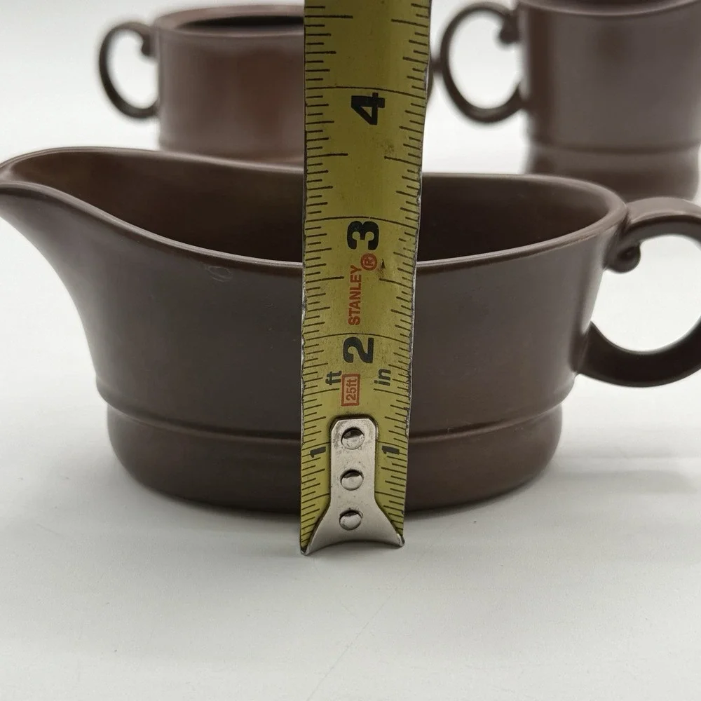 Wood‎ & Son Made In England Retro 1960's Chocolate Brown Coffee Mug Creamer Set